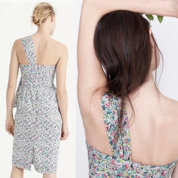 J. CREW Liberty One-Shoulder Bow Dress - Picture 2 of 7